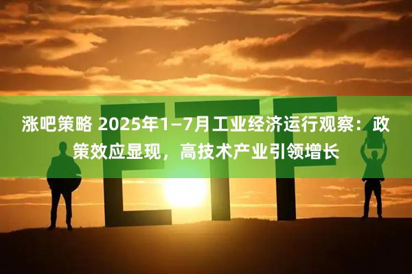 涨吧策略 2025年1—7月工业经济运行观察：政策效应显现，高技术产业引领增长